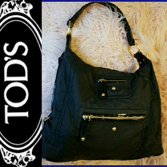 Tod's Handbags - TOD'S PATENT LEATHER HOBO SHOULDER BAG